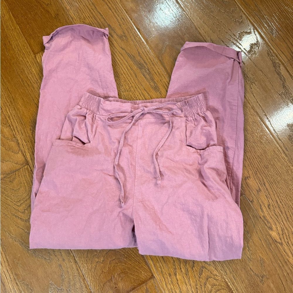Emery Rose size S blush color cotton trousers